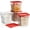 Red, variant on 4 Pack Food Storage Container with Red Lid - NSF Listed Commercial Grade in 8.0 Qt - Square, Clear, Polycarbonate