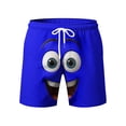 thumbnail image 4 of BRGZLK Plus Size Beach Shorts For Men Funny Print Casual Expression Face Print Elastic Waist Drawstring Swim Shorts Vacation with Pockets, 4 of 5
