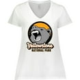 thumbnail image 3 of Inktastic Yellowstone Growling Bear Women's Plus Size V-Neck T-Shirt, 3 of 5