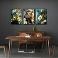 thumbnail image 4 of Hieng 3pcs Lion Wall Art Modern Nature Canvas Prints Posters,Male Lion and Plants Flowers Watercolor Paintings Pictures Abstract Realistic Wall Decor, Suitable for All Home Decoration Unframed, 4 of 5