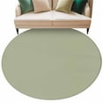 thumbnail image 2 of Sage Green 8ft Round Rug, Farmhouse Solid Green Color Modern Art Non-Skid Rubber Backing Large Area Rugs - Living Room Bedroom Home Office, Indoor Floor Mat Carpets Washable Rug, 2 of 9