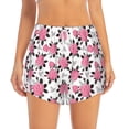 thumbnail image 2 of Goofa Rose Flowers Printed Women 2 in 1 Running Shorts,Quick Dry Athletic Workout Shorts,High Waisted Athletic Shorts with Liner Pockets-Large, 2 of 9