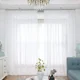 thumbnail image 3 of Cortinas de tul para ventanas de hilo blanco sólido para sala de estar, cocina, tratamientos de ventanas modernos, cortinas de gasa, 3 of 5