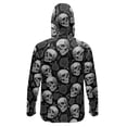 thumbnail image 2 of SEANATIVE Men's Summer Fishing Hoodie Top Long Sleeve UV Protection Hooded Fishing Shirt with Mesh Face Mask, Hiking Running T-Shirt Cooling Outdoor Wear, 3XL, Skull Rose Gray Black, 2 of 7