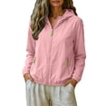 thumbnail image 5 of Vinsonshop Women's Quick Dry Sun Shirt UPF 50+ Lightweight Hoodie Jacket Long Sleeve Sun Protection Cover Up Outdoor Pink 7XL, 5 of 8