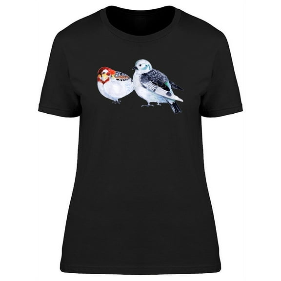 Two White Birds Painting T-Shirt Women -Image by Shutterstock, Female Medium