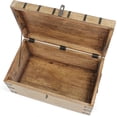 thumbnail image 4 of Nautical Cove XX-Large Pirate Treasure Chest with Antique Iron Lock & Skeleton Key, 20 x 11.75 x 9 Inch Handcrafted Wooden Storage Chest with Hinged Lid, Rustic Pirate Decor & Keepsake Box, 4 of 7