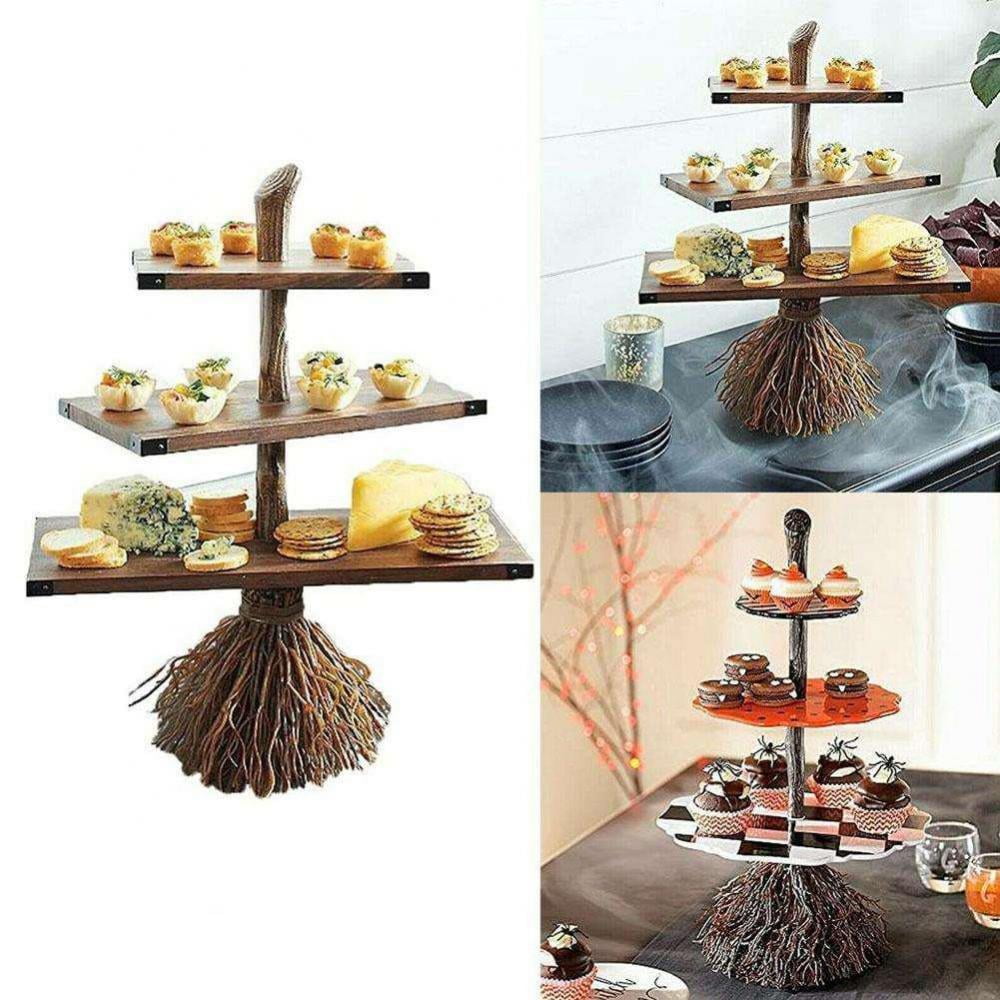 5/10 Sets 3 Tier Xmas Party Cake Plate Stand Centre Handle Fittings Gold 