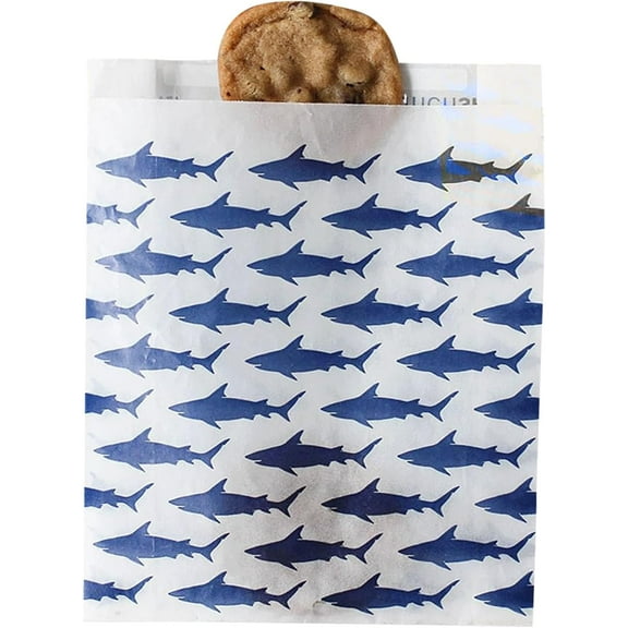 Lunchskins Recyclable & Sealable Food Storage Sandwich Bags, Shark, 500 count