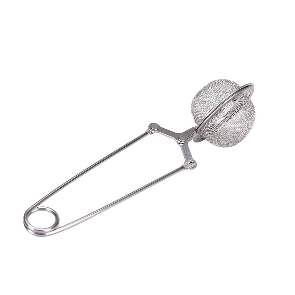 Stainless Steel Spoon Tea Ball Herb Mesh Infuser Filter Squeeze Strainer