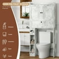 thumbnail image 3 of Over The Toilet Storage Cabinet,Bathroom Storage Cabinet with Wooden Doors,Bathroom Organizer Over-The-Toilet Cabinet(Distressed White), 3 of 8