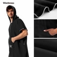 thumbnail image 5 of Winthome Surf Poncho Changing Towel Robe with Hood and Pocket, Microfiber Changing Towel Poncho Quick Dry for Surfing Beach Swimming Outdoor Sports (XL Black), 5 of 7