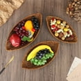 thumbnail image 2 of Hand-Woven Breakfast Bread Tray Leaf Shape Display Fruit Dish Baskets Leaf Imitation Rattan Weaving Basket Serving Storage Bowls, 2 of 9