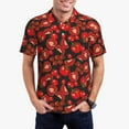 thumbnail image 3 of Balery Tomato Printed Men’s Short Sleeve Polo Shirt, Midweight Men's Shirt,Golf Polo shirts -Small, 3 of 9