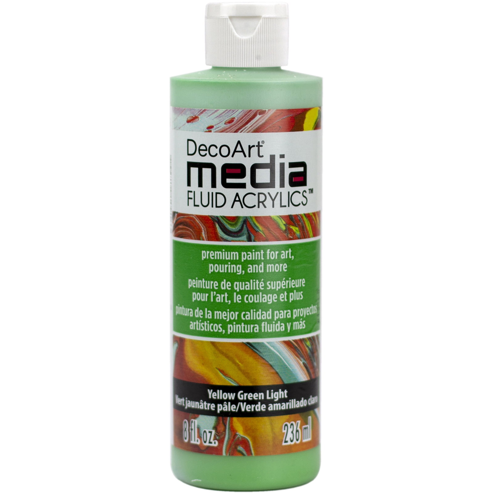 DecoArt Media Fluid Acrylic Paint, 8 oz., Yellow Green Light (Series 2