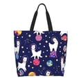 thumbnail image 1 of Disketp Lama in Space Bolsa Tote Estampada para Mujer, Bolso de Hombro y de Mano para Compras y Viajes, 1 of 8