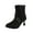 Black, variant on Black Women'S Ankle Boots Pointed Toe Side Zipper Stiletto Low Heel Short Tube Winter Solid Color Casual Warm Non-Slip Daily Outdoor Footwear Size 36
