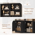 thumbnail image 7 of Homfa 73'' Bookcase and Bookshelves with Doors, Double Wide Wood Display Bookshelves for Living Room Home Office, Black, 7 of 7
