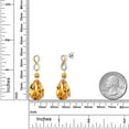 thumbnail image 6 of Gem Stone King 925 Silver and 10K Yellow Gold Yellow Citrine and White Lab Grown Diamond Earrings for Women | 28.26 Cttw | Gemstone November Birthstone | Pear Shape 18X13MM, 6 of 6