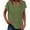 Army Green, variant on Linen Shirts for Women Short Sleeve V Neck Loose Fit Casual Plain T Shirts Summer Lightweight Tees