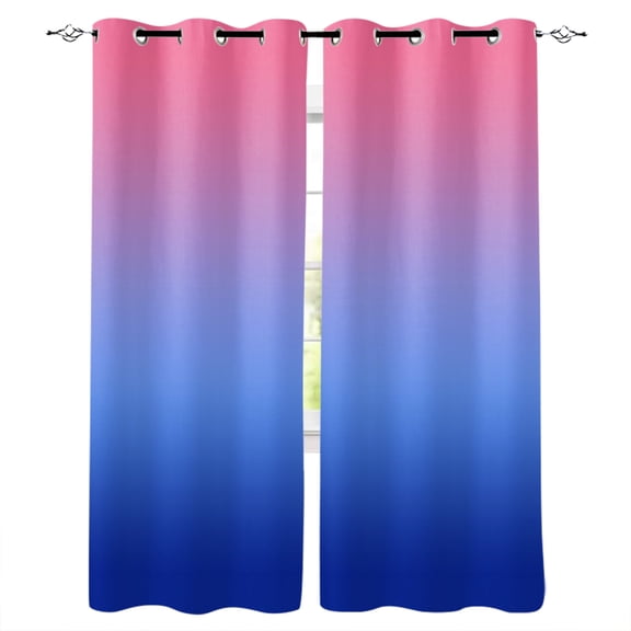 Blackout Curtains for Bedroom, Pink Blue Ombre Room Darkening Window Drapes for Living Room, Modern Abstract Art Aesthetics Thermal Insulated Grommet Curtains, 52x90 inch, 2 Panels