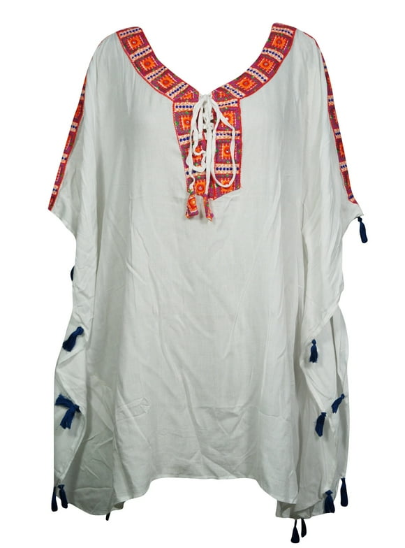 Short Kaftan Dresses, Tunic Caftan, White Caftan, Beach L-4XL