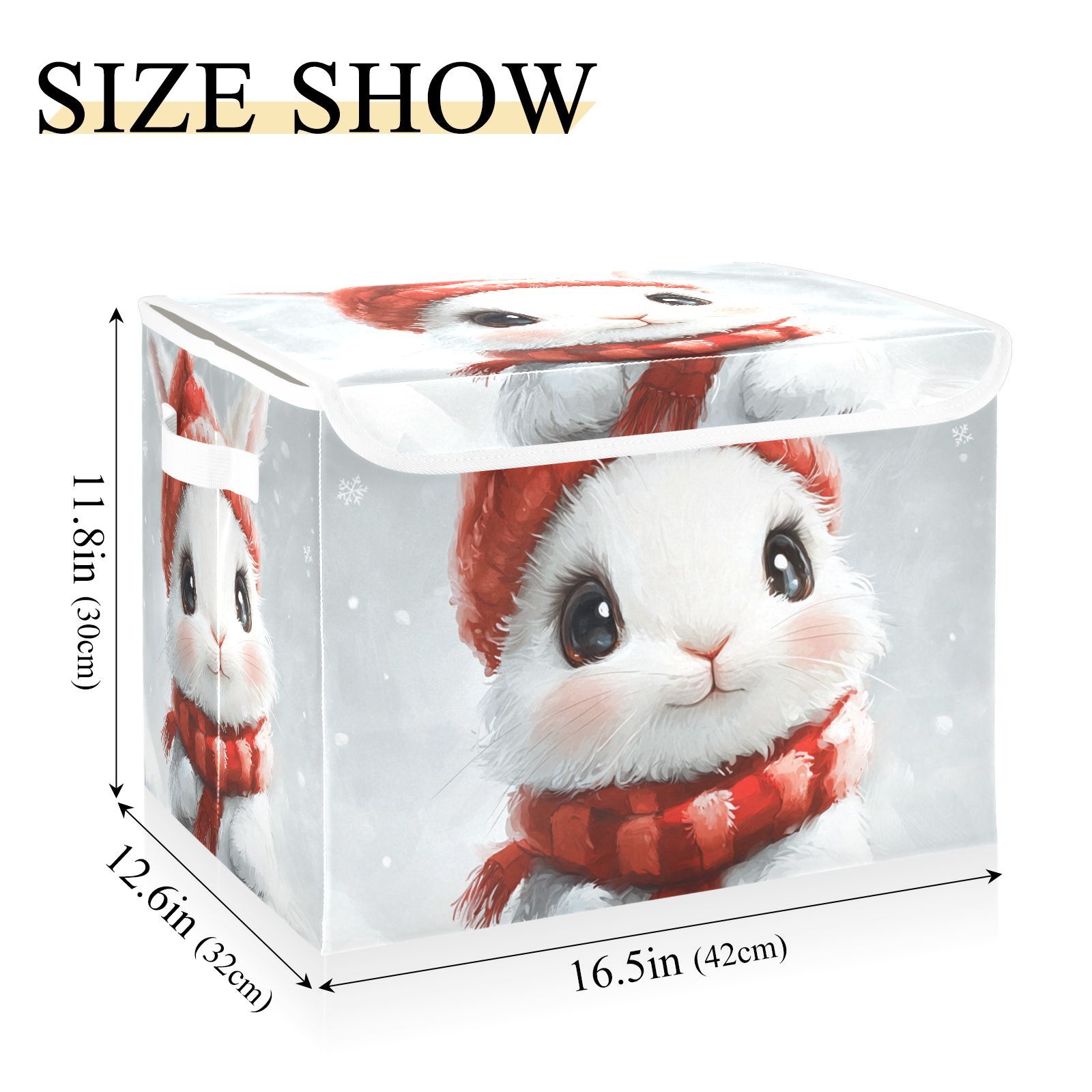 Cute Rabbit Easter Storage Basket for Shelves Foldable Container Organizer for Organizing Toys Clothes Books with Handles