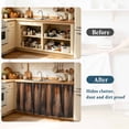 thumbnail image 4 of Retro Farmhouse Sink Skirt 11"W x 13"L,Dustproof Under Sink Curtain Skirt for Bathroom Kitchen,Brown Wooden Grain Cabin Country Plank Adhesive Short Curtain Vanity Cover for Laundry Closet Shoe Rack, 4 of 8
