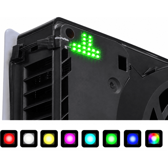 eXtremeRate RGB Rainbow Logo LED Kit for PS5 Slim/Pro Disc & Digital Console - 7 Colors 40 Effects