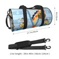 thumbnail image 4 of Xecao Giraffe Come Out From Zipper print Round Travel Duffel Bag is a foldable gym bag with an inner pocket, perfect for travel sports, 4 of 8
