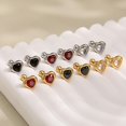 thumbnail image 5 of Cute Heart Shape Stud Earrings for Women Crystal Cubic Zirconia Cartilage Earrings Titanium Steel Hypoallergenic Heart Love Pierced Studs Jewelry, 5 of 9