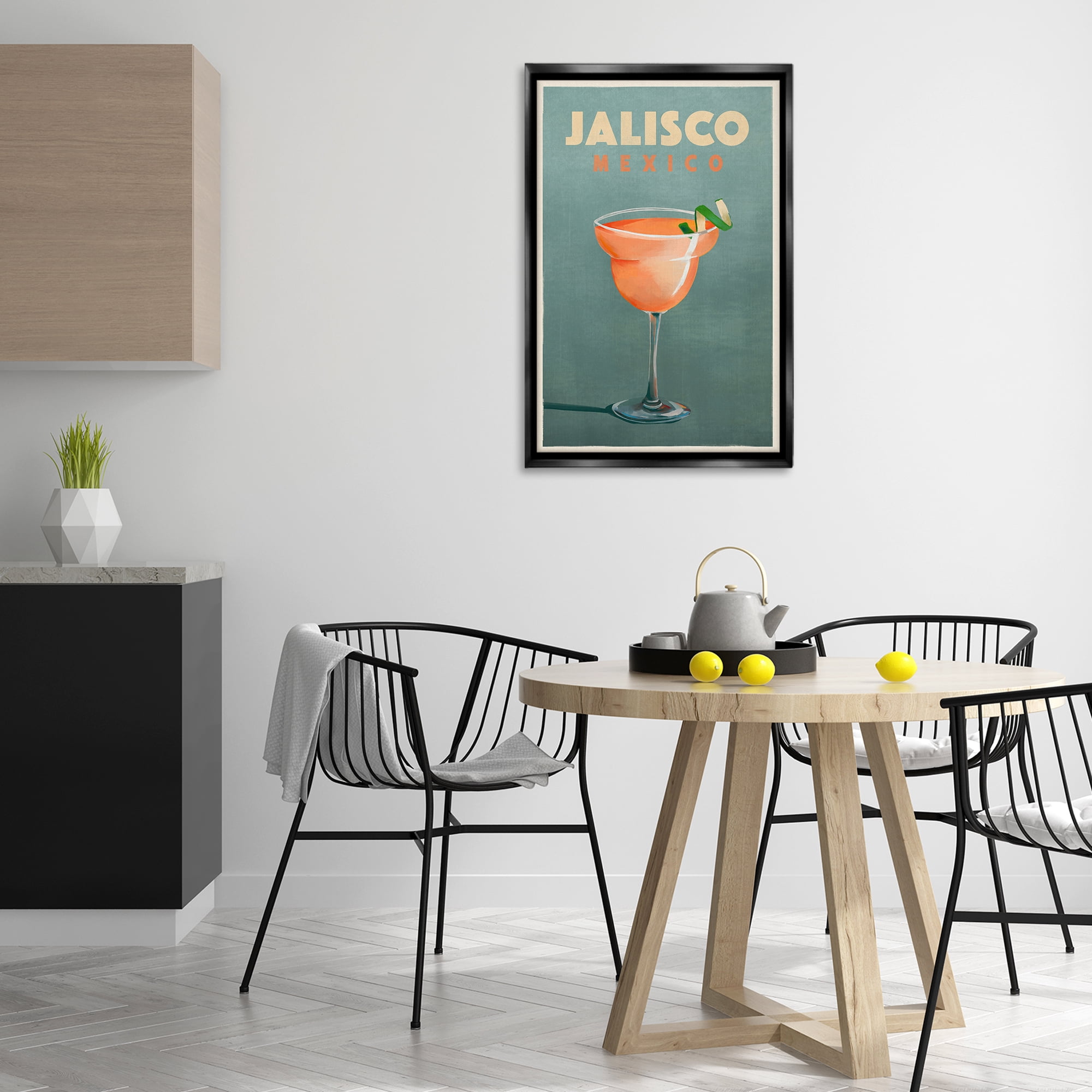 Stupell Industries Jalisco Mexico Cocktail Food & Beverage Painting Black Floater Framed Canvas Art Print Wall Art, 21 x 31