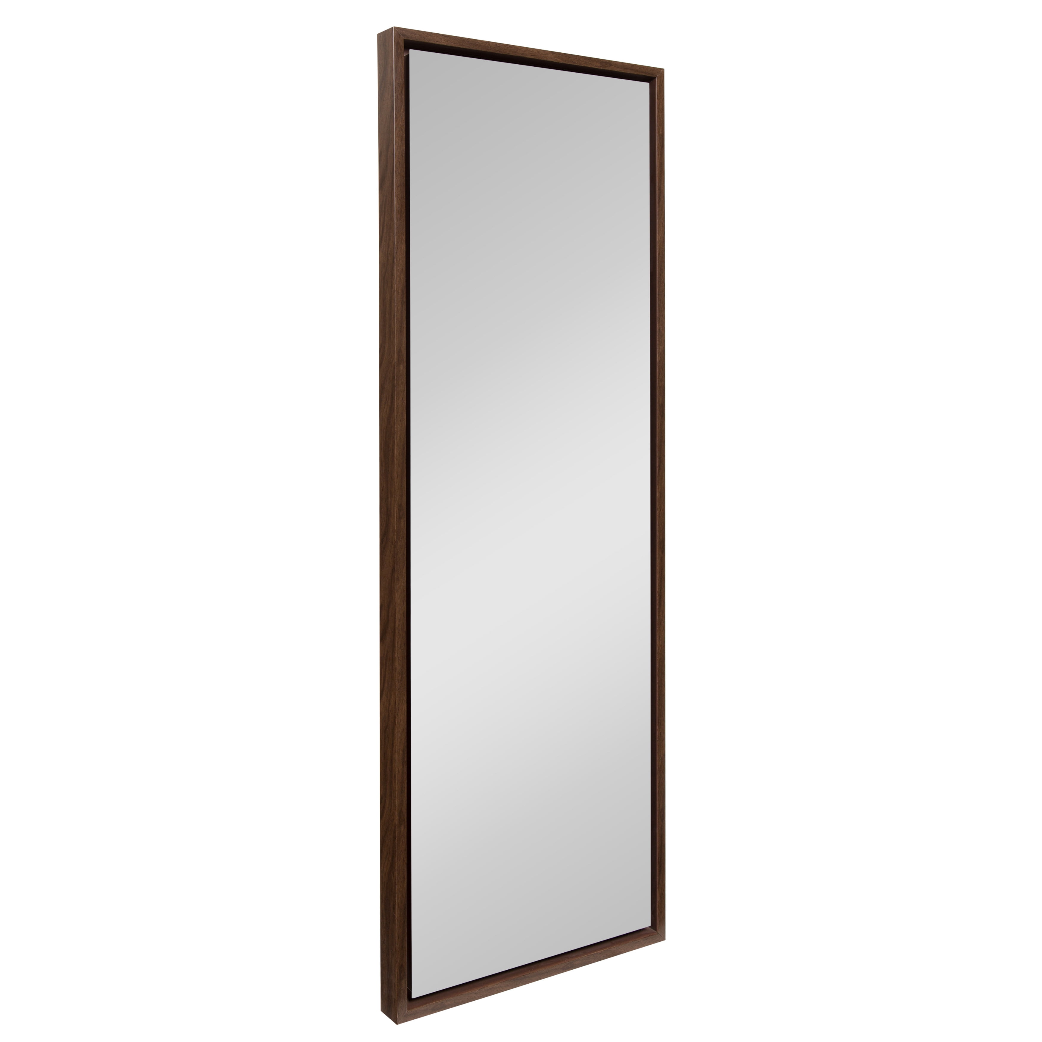 Evans 53'' Full-Length Walnut Brown Wood Framed Mirror