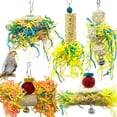 thumbnail image 1 of Juguetes para triturar loros y pájaros, juguetes para masticar periquitos, juguetes de lufa para pájaros, jaula para loros, juguetes para triturar pájaros, juguetes colgantes, accesorios para pájaros, 1 of 8