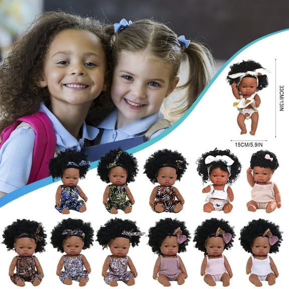 CYBIBO Reborn Baby Dolls, Clearance Toys Girls! Baby Cute Curly Hair Sport Boys Black Baby Toy Doll Kids Gift Hooded With Cloth