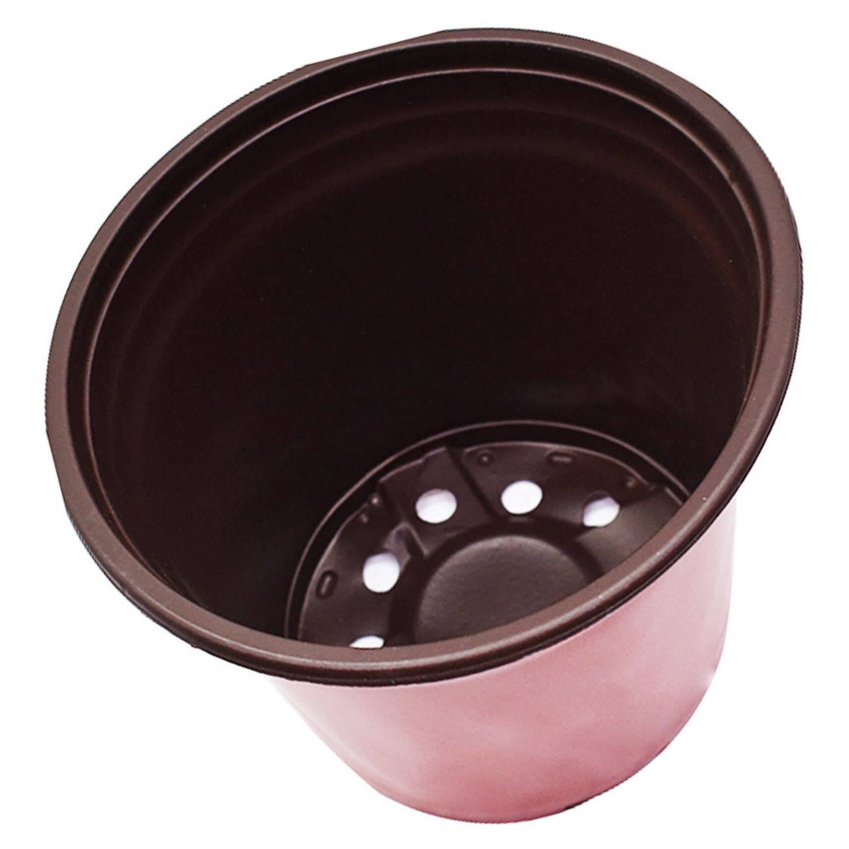 100Pcs Nursery Seedlings Pots, Plastic Planting Flowerpots Gardening Pot Cups Seed Starting Flower Containers for Succulents, Brick Red
