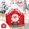 thumbnail image 1 of Fiudx Artículos en oferta con ofertas flash Fundas para sillas navideñas, decoración no tejida, muñeco de nieve, sombrero rojo, funda para respaldo de silla para cocina, comedor, sillas, decoraciones, 1 of 7