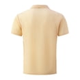 thumbnail image 5 of Mens Quick Dry Mesh Polo Shirt Short Sleeve Moisture Wicking T Shirt Breathable Summer Tee Top Khaki L, 5 of 9