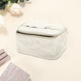thumbnail image 3 of Unique Bargains 1 Pc Rectangle Heart Makeup Bag White PU, 3 of 3