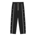 thumbnail image 4 of Gytharion Men's Big & Tall Side Button Opening Joggers Basketball Athletic Casual Trousers with Pockets Solid Color Straight Leg Track Pants, 4 of 7