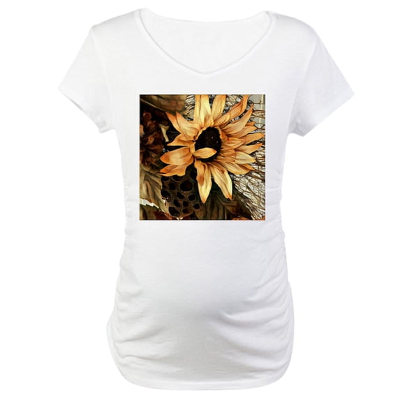 CafePress - Sunflower Maternity T Shirt - Cotton Maternity T-shirt, Cute & Funny Pregnancy Tee