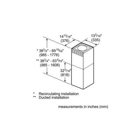 Thermador - Chimney Extension for MASTERPIECE SERIES HMIB42WS - Stainless Steel