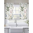 thumbnail image 5 of Colored Plant Sheer Curtains 45 inches Long 2 Panels Set Flowers Leaf Butterfly Tiers Sheers Rod Pocket Small Window Short Curtains for Kitchen Cafe, Each 52" W x 45" L, 5 of 7