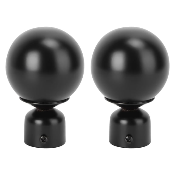 STOBOK 2Pcs High Grade Black Curtain Rod End Cap for Stylish Home Decor and Window Accessory