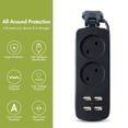 thumbnail image 2 of Power Strip 1200W Extensión eléctrica Socket Office Hotel 4 puertos Teléfono móvil USB Cargador de viaje Adaptador de carga de viajes Suministros de casa 2 Socket, Negro sidaley HA010016-04B, 2 of 6