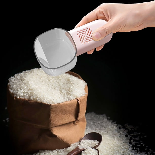 Cuchara multifuncional para arroz | Cuchara medidora de cereales de plástico de grado alimenticio | Herramienta para almacenar granos a prueba de insectos | Utensilio medidor de harina y arroz para