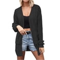 thumbnail image 3 of SROBPTY Womens Jackets, Cardigans for Women, Women's Cardigan Sweater Long Sleeve Knitted Casual Loose Fall Coat Jacket Black,M, 3 of 4