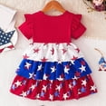 thumbnail image 4 of CAUYDY Toddler Girl 4th of July Smocked Dress Baby Girls Star Strap Print Sleeveless Dresses Kids Independence Day Clothes 1T 2T 3T 4T 5T 6T (Sizes 4-5 Years,Red), 4 of 7