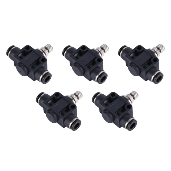 Pneumatic Connector, 5Pcs Pneumatic Throttle Valve, Durable PVC Replacement Control Needle Valve, Pneumatic Push to Connect, Industrial Needle Valves
