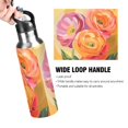 thumbnail image 4 of Yayeee 20oz Insulated Water Bottle Double Wall Stainless Steel with Flip Straw Lid, Pink Abstract Floral, 4 of 7